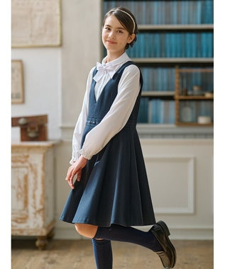 【150-170cm】ジャージー ジャンパースカート, ネイビー系, 150