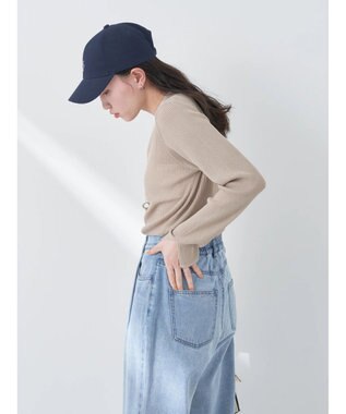 earth music&ecology シアーリブニットプルオーバー Beige