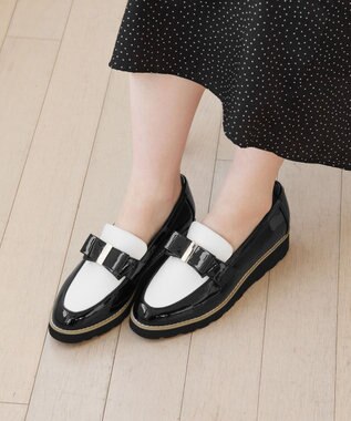 TOCCA NOBLE RIBBON LOFER SHOES ローファー ブラック系5