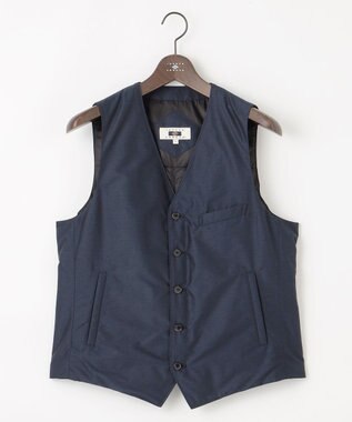 JOSEPH ABBOUD 【軽量/ダウンの吹き出しを防ぐキルトレスダウン】ADSインターレース ダウンベスト ブルー系