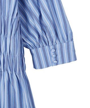 CRAFT STANDARD BOUTIQUE インド製 ハーフスリーブシャーリングワンピース Stripe