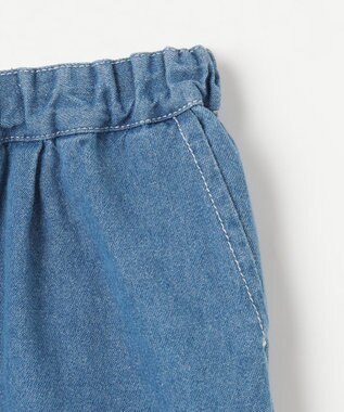 ANY KIDS スカラップ×刺繍デニムパンツ ブルー