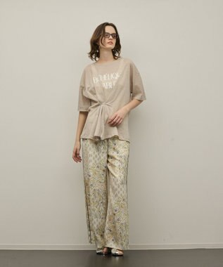 GRACE CONTINENTAL タックロゴTシャツ ベージュ