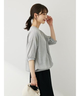 Green Parks ワッフル布帛ドッキングプルオーバー Gray Mixture