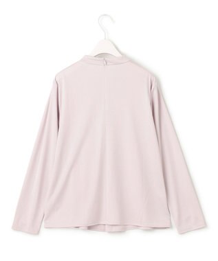 ICB L 【洗える】トリアセサテンスムース ボウタイ風プルオーバー パールグレー系