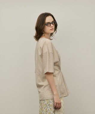 GRACE CONTINENTAL タックロゴTシャツ ベージュ