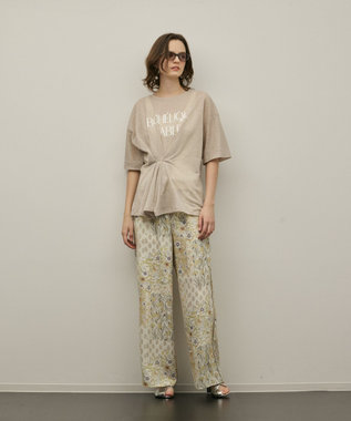 GRACE CONTINENTAL タックロゴTシャツ ベージュ