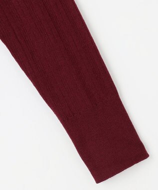 ANY 【洗濯機可/吸湿発熱】フリルネックリブニット ボルドー