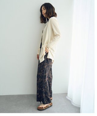 YECCA VECCA スリットミドル丈カーディガン Ivory