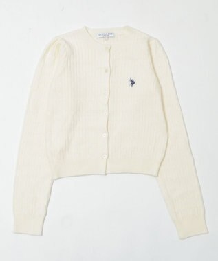 WEGO 【26年春新作】別注USPOLOケーブルニットカーデ ホワイトアイボリー