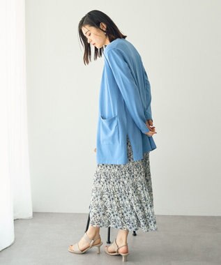 YECCA VECCA スリットミドル丈カーディガン Blue