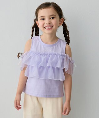 ANY KIDS 【新色追加】3WAY フリルドッキングTシャツ ラベンダー