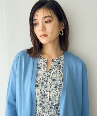 YECCA VECCA スリットミドル丈カーディガン Blue