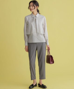 組曲 【WEB限定】ジョーゼットジャージーテーパード パンツ グレー系