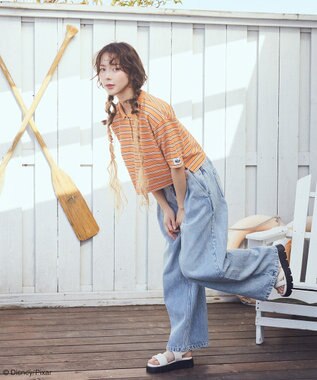 earth music&ecology Ｆｉｎｄｉｎｇ　Ｎｅｍｏ／ボーダーポロシャツ Orange