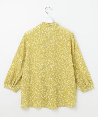 自由区 【洗える】ウェーブパターンプリント ブラウス ピスタチオ系