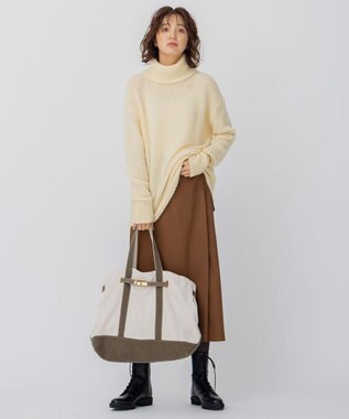 23区 【洗える】ブークレ タートルネック ニット イエロー系