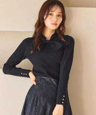 Feroux 【先行予約】リボンタイリブ ニット