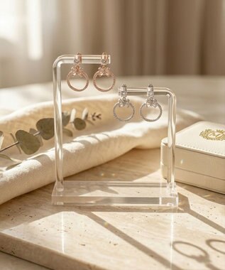 Tiaclasse 【金属アレルギー対応】リボンサークルピアス シルバー