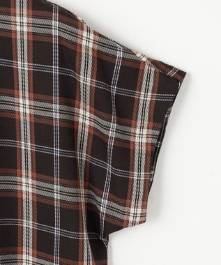 組曲 シアーツイルチェック フリルブラウス アプリコットブラウン系3