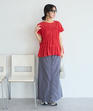 CRAFT STANDARD BOUTIQUE ヴィンテージボイルギャザーブラウス Red