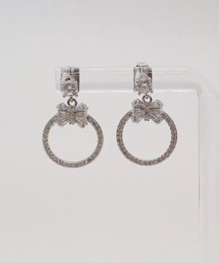 Tiaclasse 【金属アレルギー対応】リボンサークルピアス シルバー