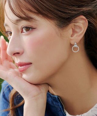 Tiaclasse 【金属アレルギー対応】リボンサークルピアス シルバー