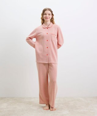 une nana cool 【綿混】丸襟ぽこぽこNew Yearパジャマ レッド