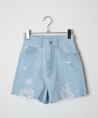 WEGO ダメージショートパンツ デニム淡色