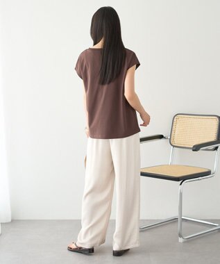 earth music&ecology 【遮熱・接触冷感・UVカット】フレンチスリーブTシャツ Brown