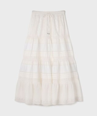 GRACE CONTINENTAL ピンタックティアードスカート ホワイト