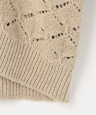 自由区 ジオメトリックモチーフ カーディガン ベージュ