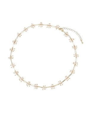 earth music&ecology クリアビーズポイントネックレス Gold