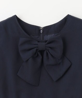 ANY KIDS シフォン プリーツ ワンピース ネイビー