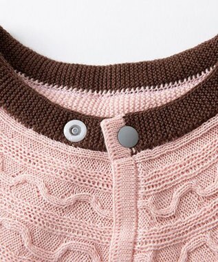 TRICOTE ケーブル柄ニットスタイ 68PINKBEIGE