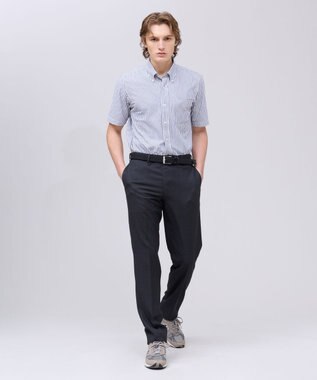 J.PRESS MEN 【吸水速乾 / 抗菌防臭 / 遮熱 / 防シワ】【J.PRESS OXFORD JERSEY】カノコインレイ半袖 シャツ / B.D. ネイビー系1