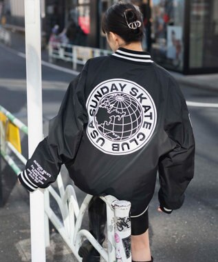 WEGO ZIPワッペンスタジャン ブラック