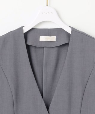 ANY SIS 【スタイリストコラボ】ジレ×ラメチュールスカート セットアップ グレー