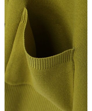 earth music&ecology クルーネックミドル丈カーディガン Lime Green