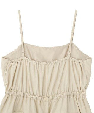 Green Parks 胸元バルーンワイドシルエットサロペット Light Beige