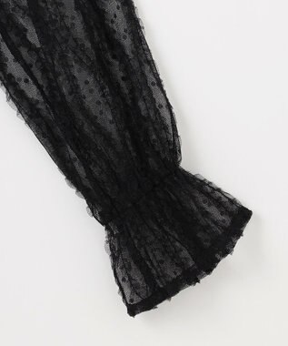 組曲 【前後着用可】チュールフリル ブラウス ブラック系