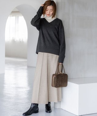 23区 【見上愛さんコラボカラー/VERY掲載】カシミヤブレンド Vネック ニット グレー系