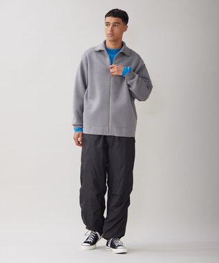 UNFILO MENS 【男女兼用/新色追加】スウェットライク ジップ タートルネックニット [24年秋冬商品] グレー