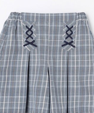 組曲 KIDS 【150-160㎝】グレンチェック キュロット サックスブルー