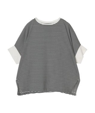 Green Parks 冷っとすずやか　ドルマンカット５分袖プルオーバー Border