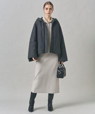 ICB 【WEB限定カラーあり・撥水加工】ADSダウン フーデットミドル丈コート チャコールグレー系