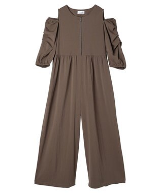 Green Parks ■ＥＳＣＡＲ　タックスリーブワイドオールインワン Gray Beige