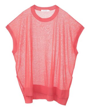 AMERICAN HOLIC ウォッシャブルシアーニットフレンチスリーブトップス Red