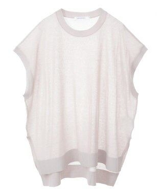 AMERICAN HOLIC ウォッシャブルシアーニットフレンチスリーブトップス Light Beige