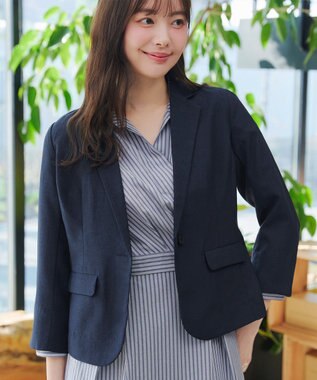 Tiaclasse L テーラードサマージャケット ネイビー